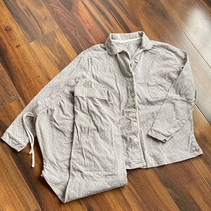 Poppy & Clay 100% Organic Cotton Pajama Set Long Sleeve Top and Pants